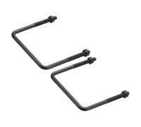 sourcing map 2 set di bulloni a U quadrati M6, 70 mm, larghezza interna 80 mm, lunghezza 304, in acciaio inox 304, elettrolitico con dadi per auto, rimorchi, percorsi di barca, nero