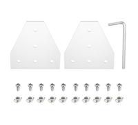 sourcing map 2 set di connettori per staffa angolare a forma di T, 5 fori 4040 piastra di estrusione in alluminio con 10 dadi a T M8, 10 viti a testa esagonale M8 x 16 e 1 chiave M7, argento