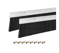 sourcing map 2 spazzole per porta inferiore a forma di H, base in lega di alluminio, con spazzola in nylon da 70 mm, per casa, industriale (1000 mm di lunghezza x 100 mm di larghezza, argento)