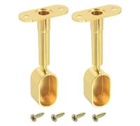 sourcing map 2 staffe ovali per mensole per armadio, staffa di supporto per tubo per armadio, regolabile in altezza, a metà sebbene supporto per tubo con viti per armadio armadio oro