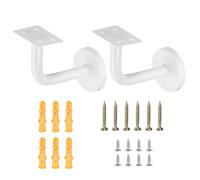 sourcing map 2 staffe per corrimano in acciaio inossidabile, supporto piatto per corrimano da 7,6 cm, staffe per binario quadrato con vite di montaggio per ringhiere per scale Guardrail, bianco