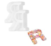 sourcing map 2 stampi in resina a forma di lettera dell'alfabeto R da 6,3 cm, stampi in silicone 3D per realizzare candele, artigianato fai da te, parole, segni, arte, feste, decorazioni per la casa