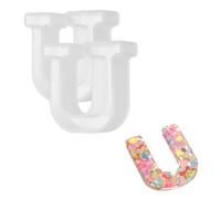 sourcing map 2 stampi in resina a forma di lettera dell'alfabeto U da 6,3 cm, stampi in silicone 3D per realizzare candele, artigianato fai da te, parole, segni, arte, feste, decorazioni per la casa
