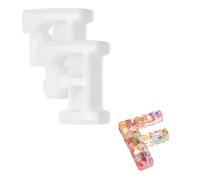 sourcing map 2 stampi in resina da 6,3 cm, lettere dell'alfabeto F maiuscole 3D, stampi in silicone per realizzare candele, fai da te, artigianato, parole, segni, arte, feste, decorazioni per la casa