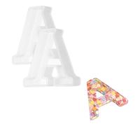 sourcing map 2 stampi in resina da 6,3 cm, lettere dell'alfabeto maiuscolo, stampi 3D in silicone per realizzare candele, artigianato fai da te, parole, segni, arte, feste, decorazioni per la casa