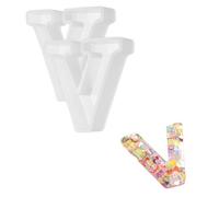 sourcing map 2 stampi in resina da 6,3 cm, lettere dell'alfabeto V maiuscolo 3D, stampi in silicone per realizzare candele, artigianato fai da te, parole, segni, arte, feste, decorazioni per la casa