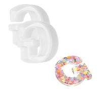 sourcing map 2 stampi in resina da 6,6 cm, lettere dell'alfabeto G maiuscole 3D, stampi in silicone per realizzare candele, fai da te, artigianato, parole, segni, arte, feste, decorazioni per la casa