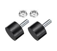 sourcing map 2 supporti in gomma filettati M8, isolatori di vibrazioni, ammortizzatori cilindrici con borchie 30 x 20 mm con dadi antiscivolo