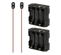 sourcing map 2 supporti per 8 batterie AA, 8 x 1,5 V AA porta batterie con 2 connettori a scatto 9 V tipo I, in plastica, nero e rosso