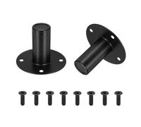 sourcing map 2 supporti per altoparlanti, 10,7 x 8 cm, in metallo, per montaggio su asta per staffa superiore, per fai da te, home theater, studio, asta di supporto, colore nero