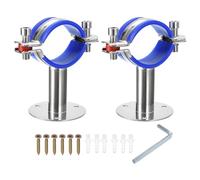 sourcing map 2 supporti per tubi in acciaio inossidabile per montaggio a parete a soffitto staffa per tubo regolabile morsetto cinghie con viti adatte per tubi di diametro 48-51 mm