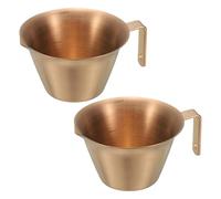 sourcing map 2 tazzine da caffè in acciaio inox con manico, a forma di V, misurino per espresso con scala graduata, per preparare caffè, cocktail, 100 ml (oro rosa)