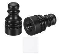 sourcing map 2 terminali per lampada alti 2,5 cm, filettatura 1/4-27, pomello per lampada con tappo a vite, dadi con panno di pulizia, per illuminazione da tavolo, pavimento, paralume decorativo, nero