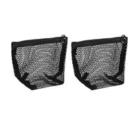 sourcing map 2 trousse in rete per trucchi, 10,2 x 7,6 x 10,9 cm, piccola trousse da toilette con cerniera, organizer semicircolare da viaggio, portatile, per accessori da viaggio quotidiani, nero