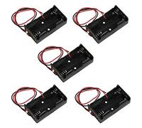 sourcing map 2 x 1,5 V AA plastica Nera Ricarica Batteria cella cablata Caso Casella Collegamento Serie