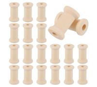 sourcing map 20 bobine di legno per artigianato, 3,6 cm, in legno naturale, vuote, bobine di filo per tessitura, cordoncino, cucito, nastro, avvolgimento, organizzazione, colore legno