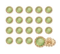 sourcing map 20 bottoni con pietre preziose trasparenti, 11,5 mm, rotondi, decorativi, con gambo in metallo, per fai da te, cappotti, giacche, abiti da sposa, verde chiaro