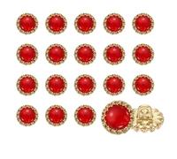 sourcing map 20 bottoni con pietre preziose trasparenti, 11,5 mm, rotondi, decorativi, con gambo in metallo, per fai da te, cappotti, giacche, abiti da sposa, colore: rosso