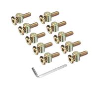 sourcing map 20 bulloni per telaio del letto, viti a testa esagonale M6 x 25 mm, con dadi a barilotto, kit di ricambio e chiave esagonale M4 per mobili, letti, sedie