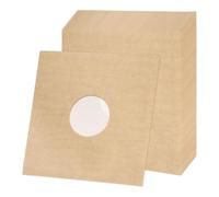 sourcing map 20 buste di carta interne per dischi in vinile, 30,5 x 30,5 cm, 110 g/m², antistatiche, con foro centrale, foderate in poliestere, per album LP (marrone)