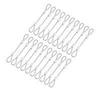 sourcing map 20 cavi di sicurezza con cavo di sicurezza, cavo a doppio anello (0,1 m x 0,08 pollici), argento