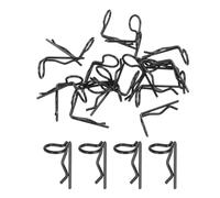 sourcing map 20 clip per corpo RC ad angolo di 90 gradi piegate a molla 20 x 1,2 x 10 mm per tutti i modelli in scala 1/8 1/10 1/12 RC auto cingolate camion, parti di ricambio (nero)