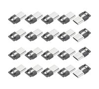 sourcing map 20 connettori micro USB maschio per presa jack, 5 pin, DIP a 180 gradi, adattatore di ricambio per circuiti stampati, dispositivi digitali, nero