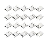 sourcing map 20 connettori USB 2.0 tipo A femmina, connettore jack, 4 pin, DIP a 180 gradi, adattatori di ricambio per circuiti stampati, schede PCB, dispositivi digitali (bianco, 2,1 cm L)