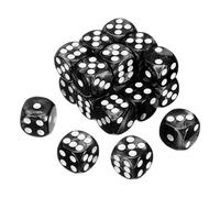 sourcing map 20 dadi standard colorati a 6 lati, in acrilico, D6, mini poliedrici con motivo perlato, set di dadi da gioco per giochi da tavolo o apprendimento della matematica, punta nera e bianca