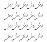 sourcing map 20 ganci per pannello forato, 5,1 cm, a forma di L, gancio da parete resistente, gancio per scaffalature da 0,4 cm, foro da 3,8 cm, per organizzare pareti, garage, cucina, negozio