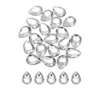 sourcing map 20 gemme a goccia in acrilico con retro piatto, 18 x 25 mm, strass artificiali per fai da te, perline, feste di nozze, pittura del viso, creazione di gioielli, colore bianco trasparente