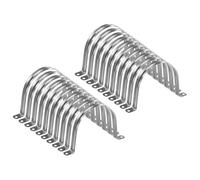 sourcing map 20 morsetti per condotti da 110 mm, morsetti per tubi M110 U, cinghia rigida in acciaio inossidabile, staffa a forma di U con due fori per fissaggio del cavo del tubo flessibile