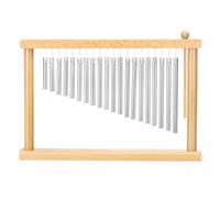 sourcing map 20 note Chime Bar Table Top Wind Chimes Music Percussion Instrument with Mallet for Relaxing Meditation Office Decoration (argento)