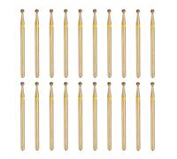 sourcing map 20 punte diamantate per smerigliatura 325-400, testa a sfera da 2 mm, gambo da 2,35 mm, lunghezza 2 mm, punte da trapano placcate in titanio per levigatura e lucidatura