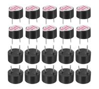 sourcing map 20 Pz Cicalino Attivo DC 3V 9x5.5mm 5mm Passo Elettrico Tono Buzzer Allarme Piezo Beep Sounder Suono Continuo Beep per Computer Fisica Circuiti Allarme Sicurezza Magazzino Casa Negozio