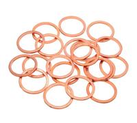 sourcing map 20 rondelle piatte in rame M24, 24 x 30 x 2 mm, guarnizione piatta aggiornata metrica, rondelle ad anello di tenuta per raccordi idraulici, bulloni, dadi e riparazione elettronica
