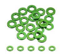 sourcing map 20 rondelle piatte M6 in alluminio anodizzato, rondelle svasate dal diametro del foro 6 mm, rondelle rotonde per viti RC/FPV/PC/Drone/accessori meccanici, parti di modello, (verde)