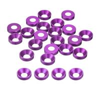 sourcing map 20 rondelle svasate per finitura M6, guarnizioni a vite in lega di alluminio, guarnizione a testa cilindrica per accessori meccanici, viola