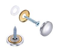 sourcing map 20 tappi per viti, in ottone, a cupola, per specchietti e specchi, tappi decorativi per chiodi, per pubblicità e costruzioni, diametro 21 mm, argento lucido