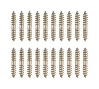 sourcing map 20 viti a doppia estremità, M4 x 25 mm, in acciaio al carbonio, viti autofilettanti per legno per mobili in legno, colore zinco