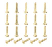 sourcing map 20 viti in ottone, M2 x 10 mm, a testa piatta, autofilettanti, per legno, riparazione di mobili, cornici fotografiche, cartongesso, elettrodomestici, oro