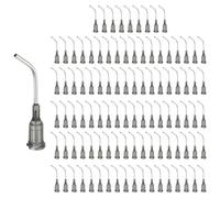 sourcing map 200 aghi erogatori a punta smussata, calibro 16, in acciaio inox a 45 gradi, punte di erogazione piegate con Luer Lock 2,5 cm, ago smussato angolato, grigio