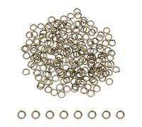 sourcing map 200 anelli aperti in metallo, 5 mm, spessore 0,7 mm, portachiavi, per la creazione di gioielli fai da te, collane, bracciali, orecchini, artigianato, color bronzo