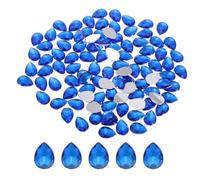 sourcing map 200 gemme a goccia in acrilico con retro piatto, 10 x 14 mm, strass artificiali per fai da te, perline, feste di nozze, pittura del viso, creazione di gioielli, blu scuro
