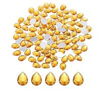 sourcing map 200 gemme a goccia in acrilico con retro piatto, 10 x 14 mm, strass artificiali per fai da te, perline, feste di nozze, pittura del viso, creazione di gioielli, dorati