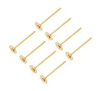 sourcing map 200 perni per orecchini, 4 mm, in acciaio inox, piatti, vuoti, per gioielli fai da te, oro chiaro, 4 mm, Acciaio inossidabile