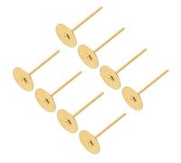 sourcing map 200 perni per orecchini, 6 mm, in acciaio inox, piatti, vuoti, per gioielli fai da te, oro chiaro, 6 mm, Acciaio inossidabile