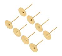 sourcing map 200 perni per orecchini, 8 mm, in acciaio inox, piatti, vuoti, per gioielli fai da te, oro chiaro, 8mm, Acciaio inossidabile