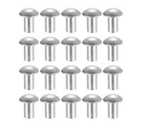 sourcing map 200 rivetti a testa bombata, M6 x 10 mm, in alluminio massiccio, con testa a cupola, rivetti di fissaggio per navi aeromobili, giunzione e riparazione, tonalità argento