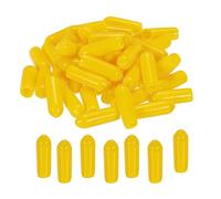 sourcing map 200 tappi terminali in gomma da 4 mm per viti in PVC e vinile e filo, tappi rotondi per mensole per viti, bulloni, tubi, recinzioni, colore giallo